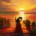 miriã na bíblia dançando com pandeiro após travessia do mar vermelho