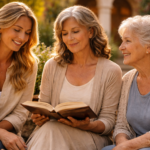 Mulher forte da Biblia em cenario historico com expressao de coragem e fe